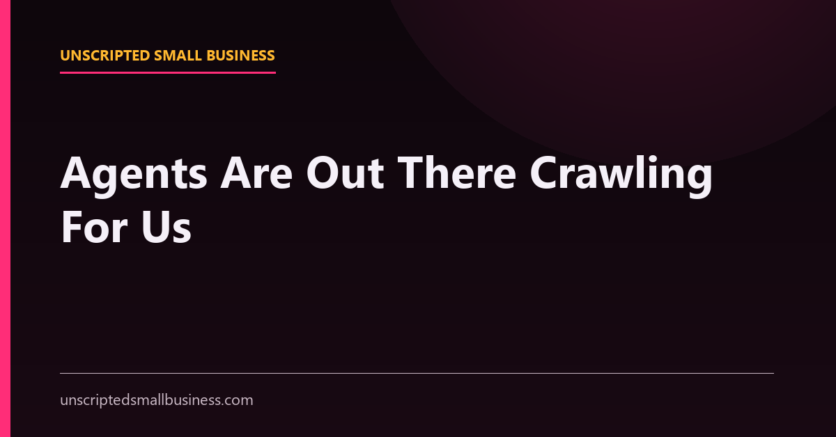 Mark Pearson quote card describing AI agents crawling the web and building credibility for businesses they find cited often.